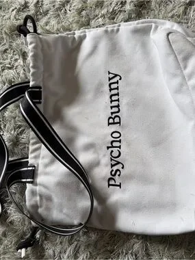 Psycho Bunny | Bags | Psycho Bunny White Tote Tennis Bag With Black ...